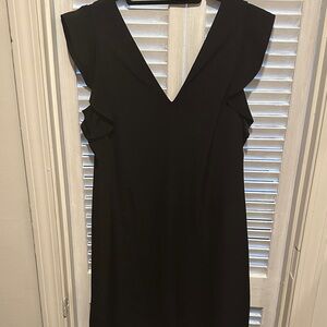 Express Black Ruffle Sleeve Mini Dress